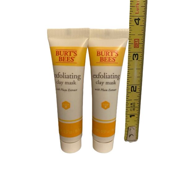 2 pack Burt’s Bees Exfoliating Clay Mask with Plum Extract - 0.57 oz Travel Size - Picture 3 of 3